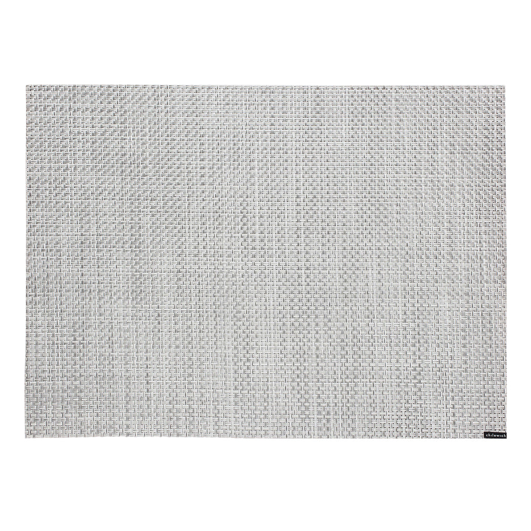 Rectangle Placemats in Light Cool Silver with White