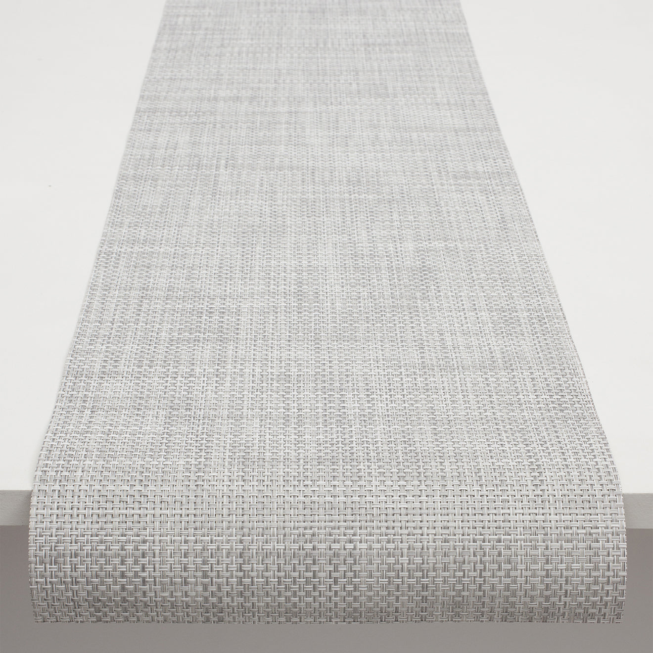 14'' x 72'' Table Runners in Light Cool Silver with White