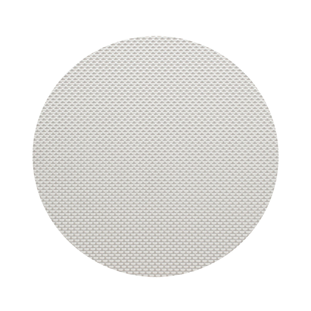 Round Placemats in Metallic White