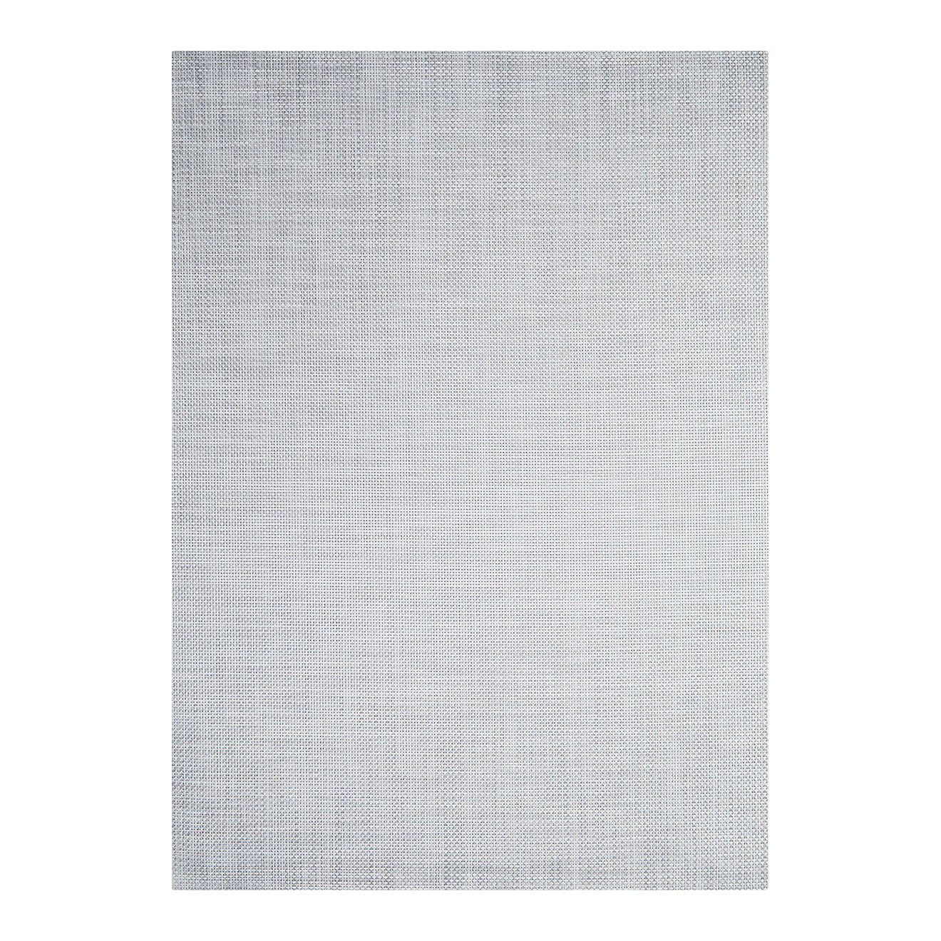 White/Silver Woven Floor Mat in Metallic White