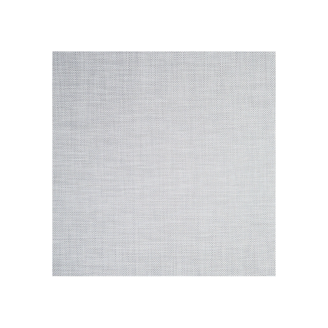 White/Silver Woven Floor Mat in Light Cool Silver with White