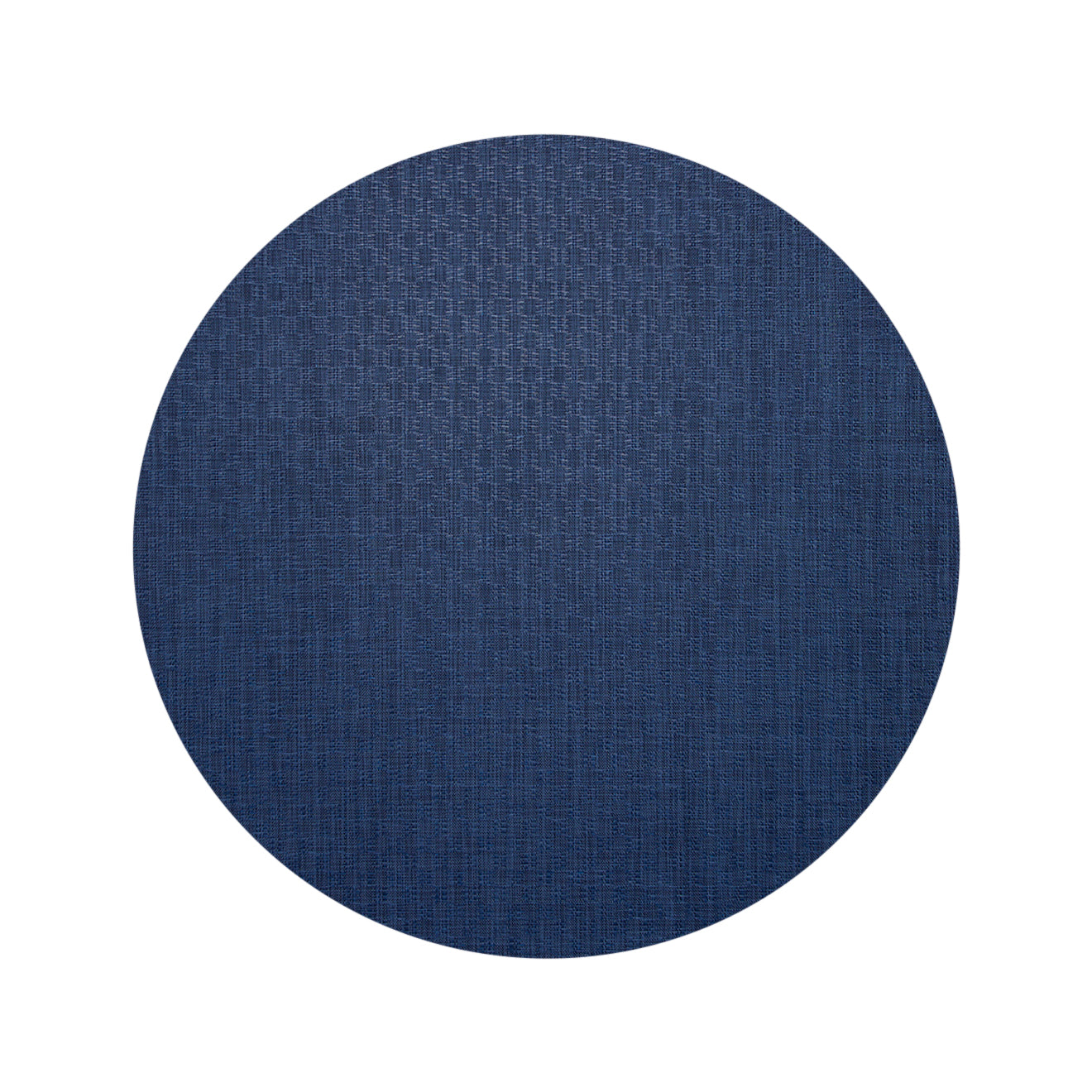 Round Woven Floor Mat in Midtone Indigo Blue