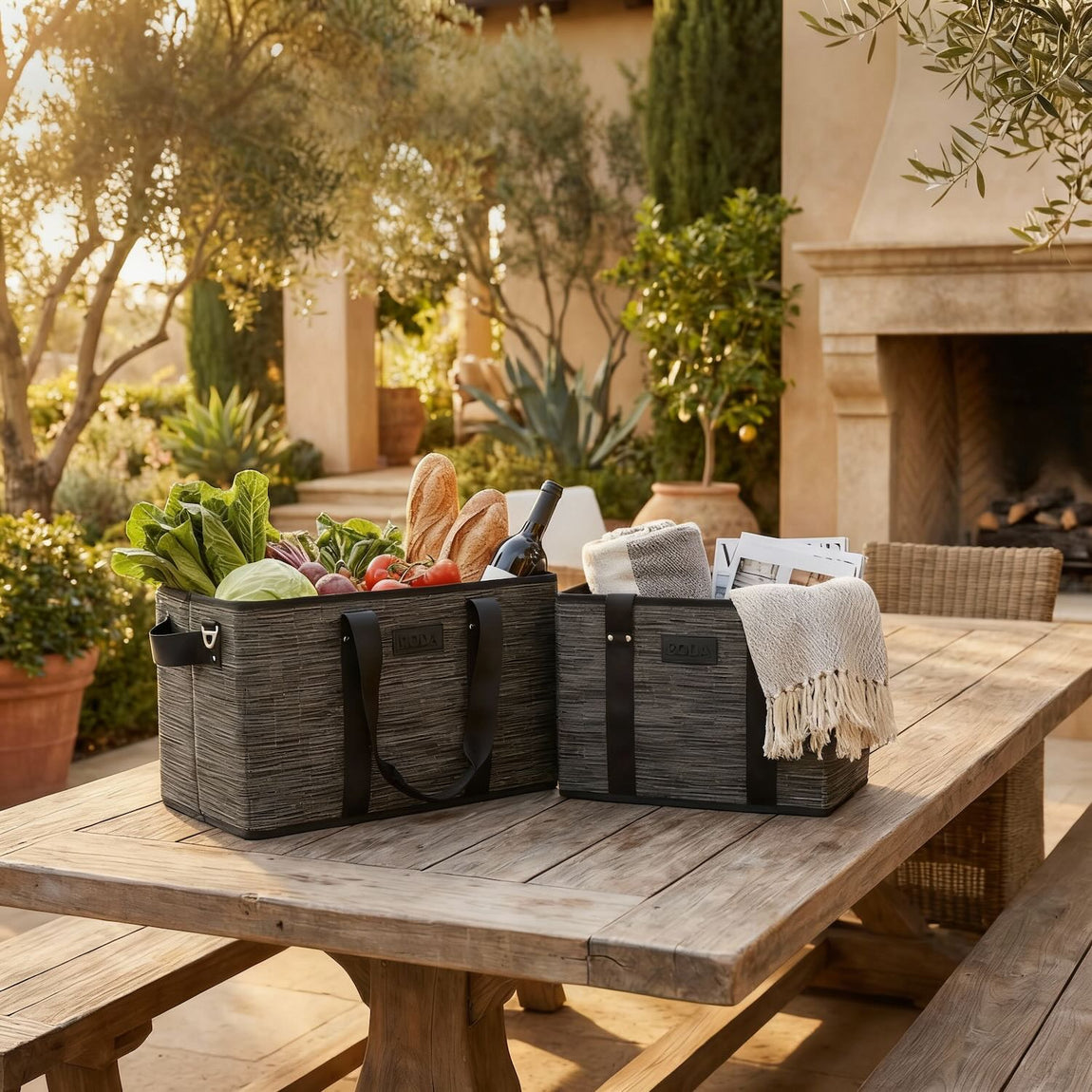 Boda Market Tote - Bamboo - Black