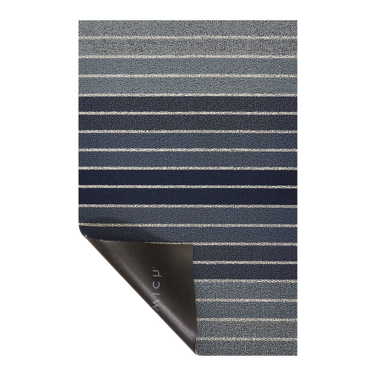 Block Stripe Shag Mats - Denim Corner
