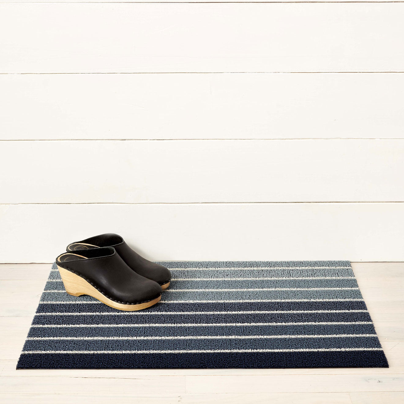 Block Stripe Shag Mats - Denim Doormat