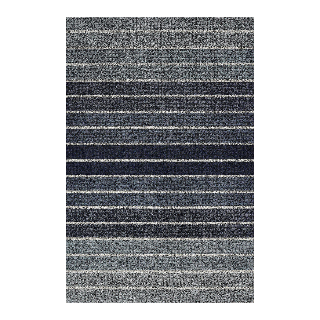 Rectangle Shag Mats in Mix of Blue Tones and White