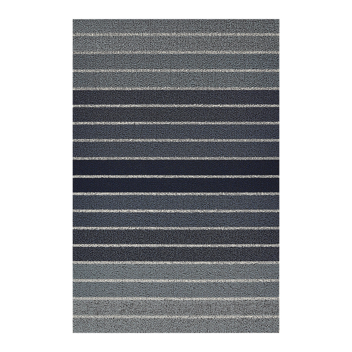 Block Stripe Shag Mats - Denim View 1
