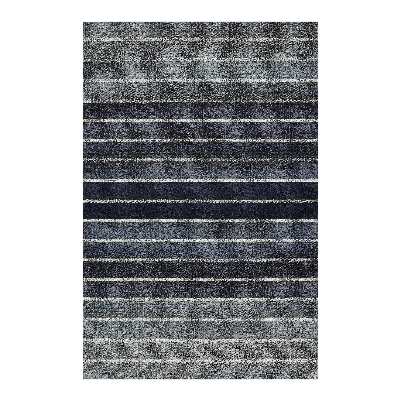 Rectangle Shag Mats in Mix of Blue Tones and White