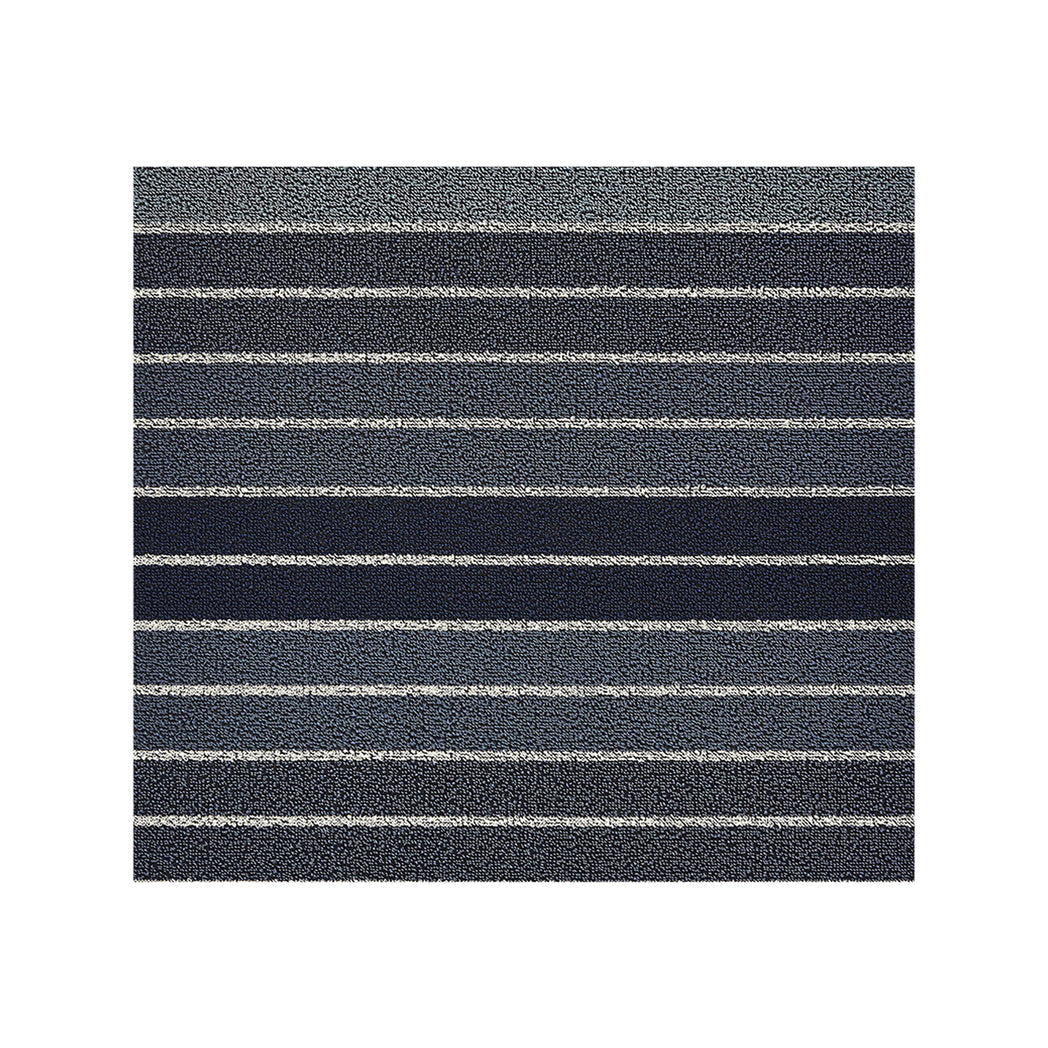 Denim Shag Mat in Mix of Blue Tones and White