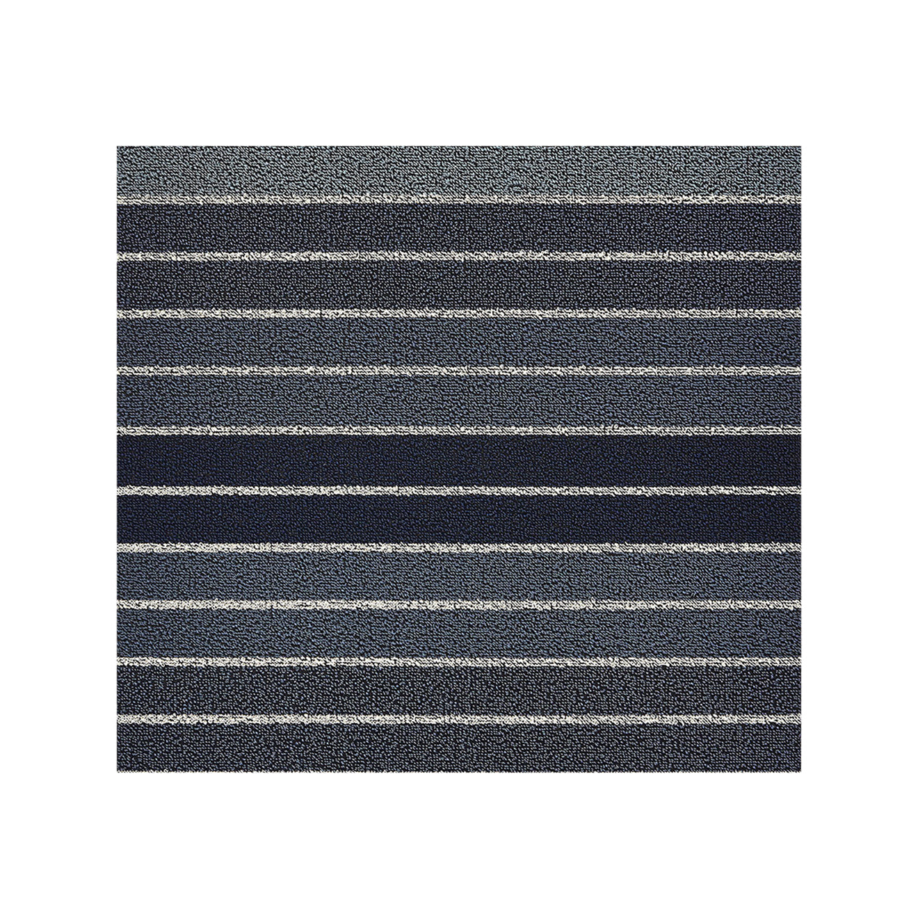Denim Shag Mat in Mix of Blue Tones and White