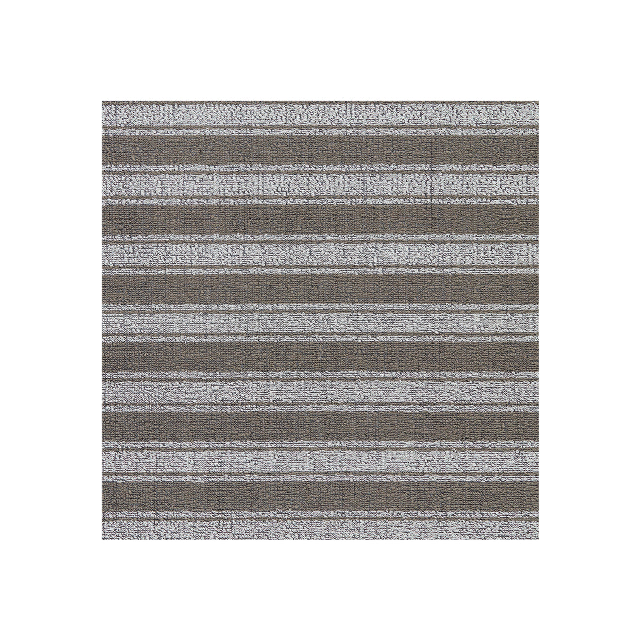 Chilewich striped woven mat with textured terrastrand yarn surface, featuring modern linear design and durable finish.