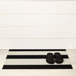 Bold Stripe Shag Mats - Black/White Doormat