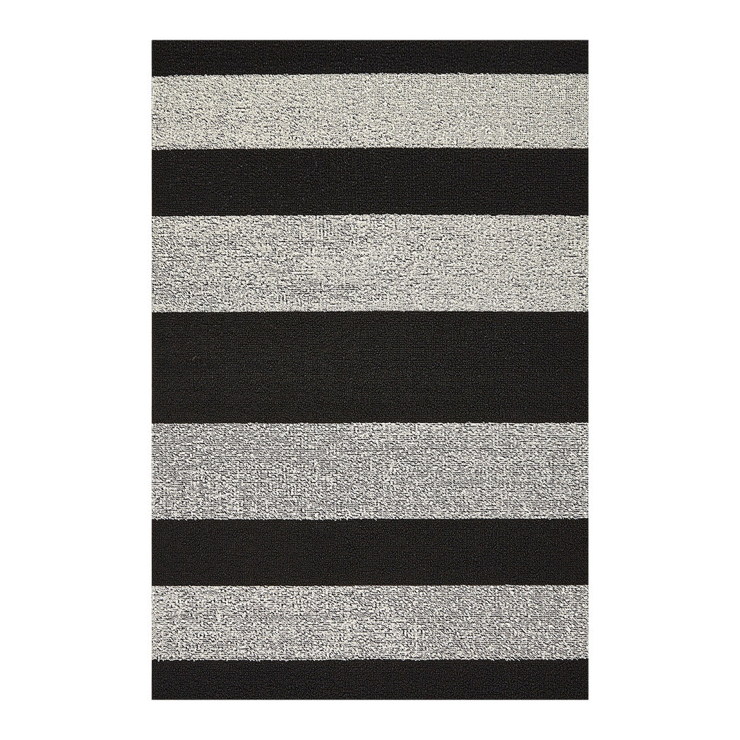 Rectangle Shag Mats in Mix of Black and White