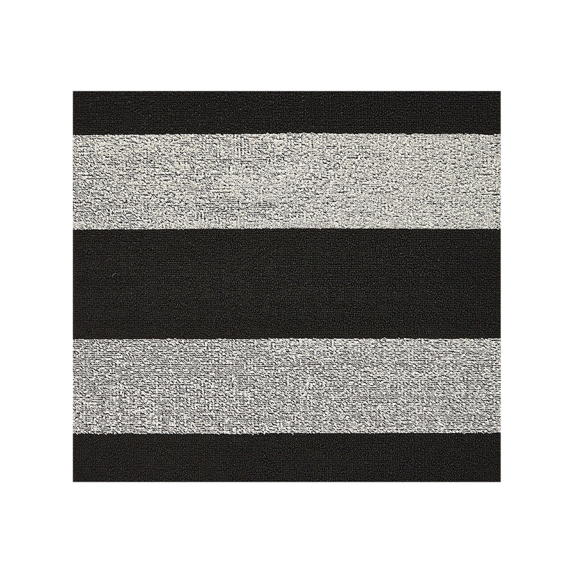 Bold Stripe Shag Mat Samples - Black/White View 1