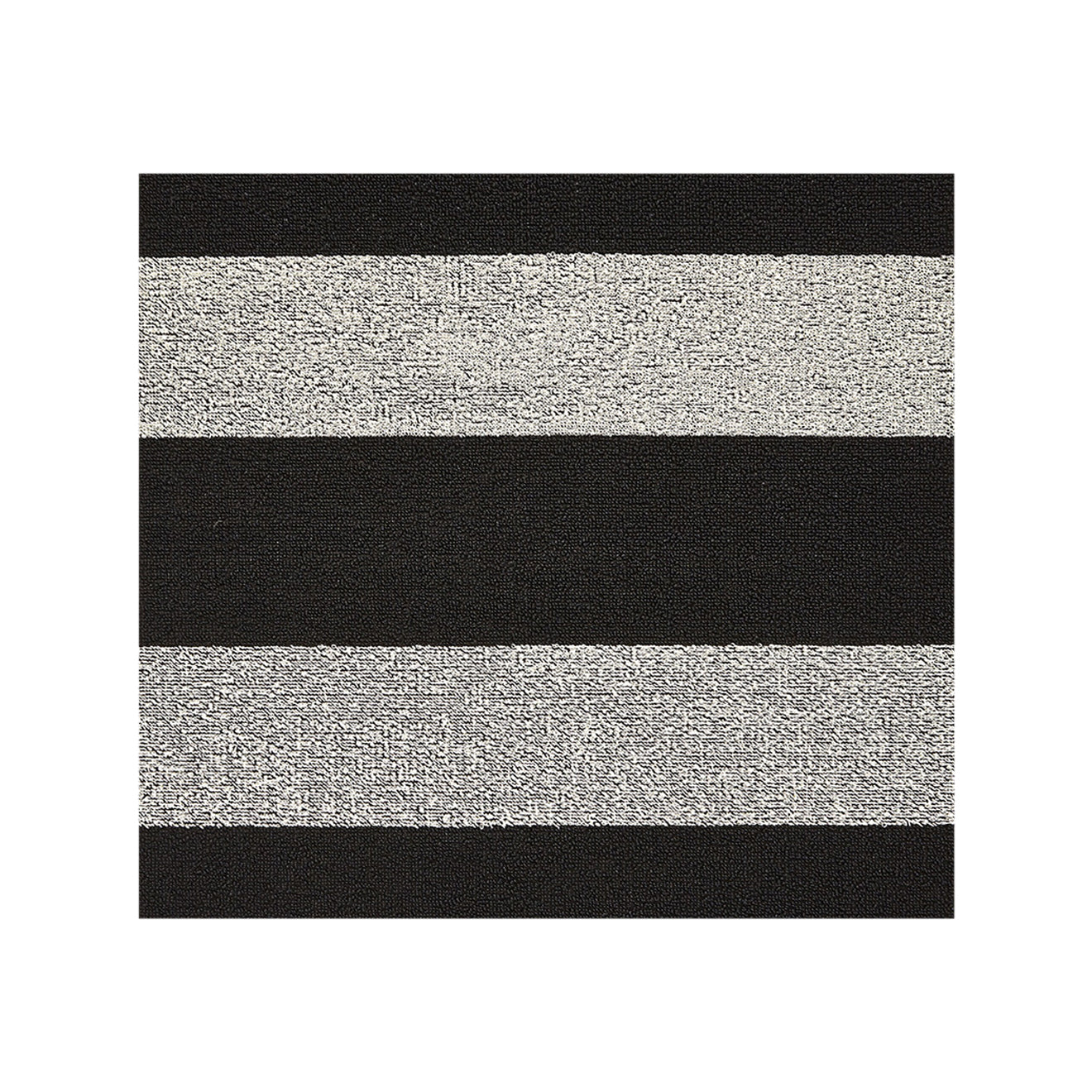 Square Shag Mats in Mix of Black and White