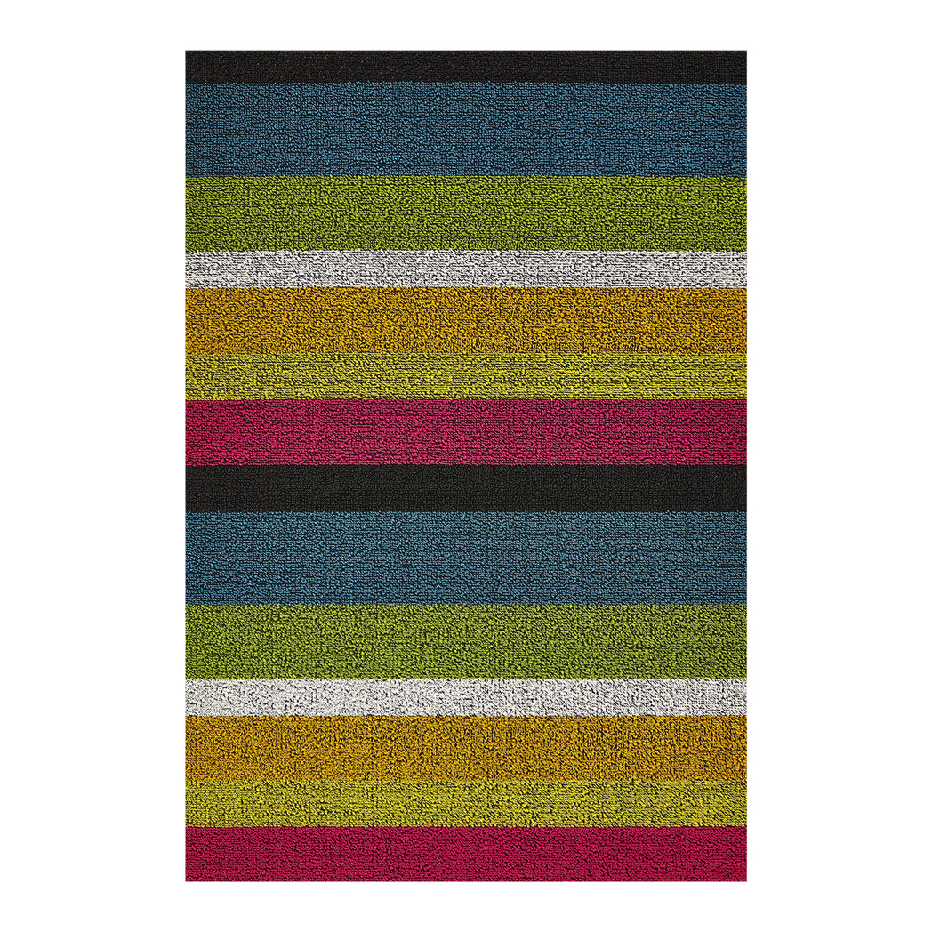 Rectangle Shag Mats in Mix of Pink, Turquoise, Light Yellow Orange, and Light Warm Green