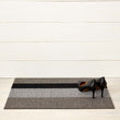 Bold Stripe Shag Mats - Silver/Black Doormat