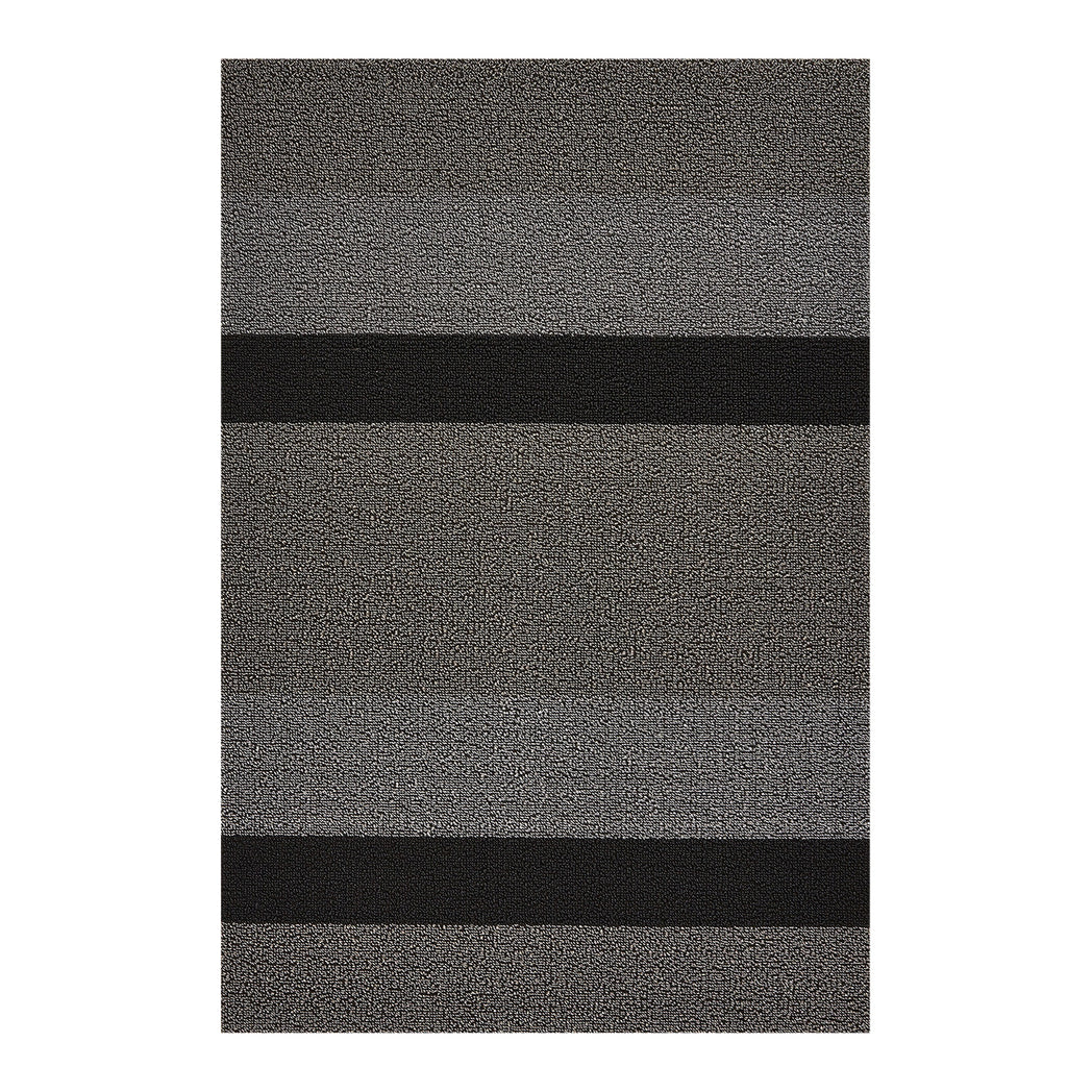 Rectangle Shag Mats in Mix of Black, Metallic Light Silver and Dark Greige