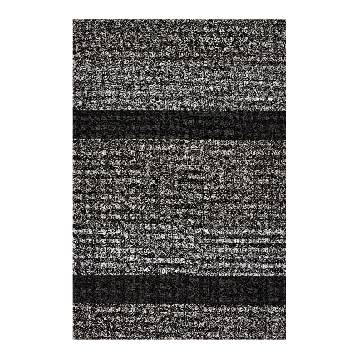 Bold Stripe Shag Mats - Silver/Black View 1