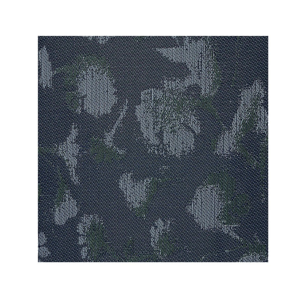 Square Placemats in Dark Navy Blue Base with Light Blue and Midtone Cool Green Accents