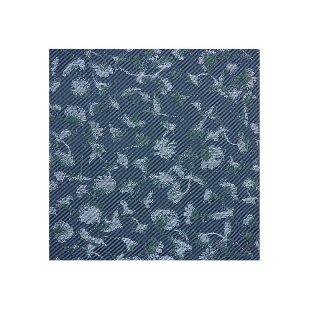 Indigo Woven Floor Mat in Dark Navy Blue Base with Light Blue and Midtone Cool Green Accents