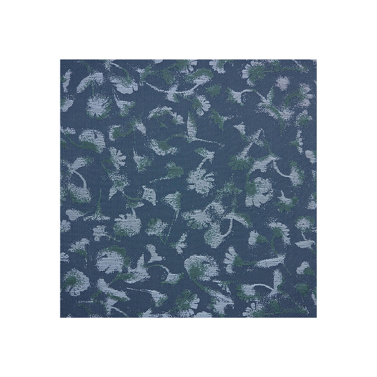 Indigo Woven Floor Mat in Dark Navy Blue Base with Light Blue and Midtone Cool Green Accents