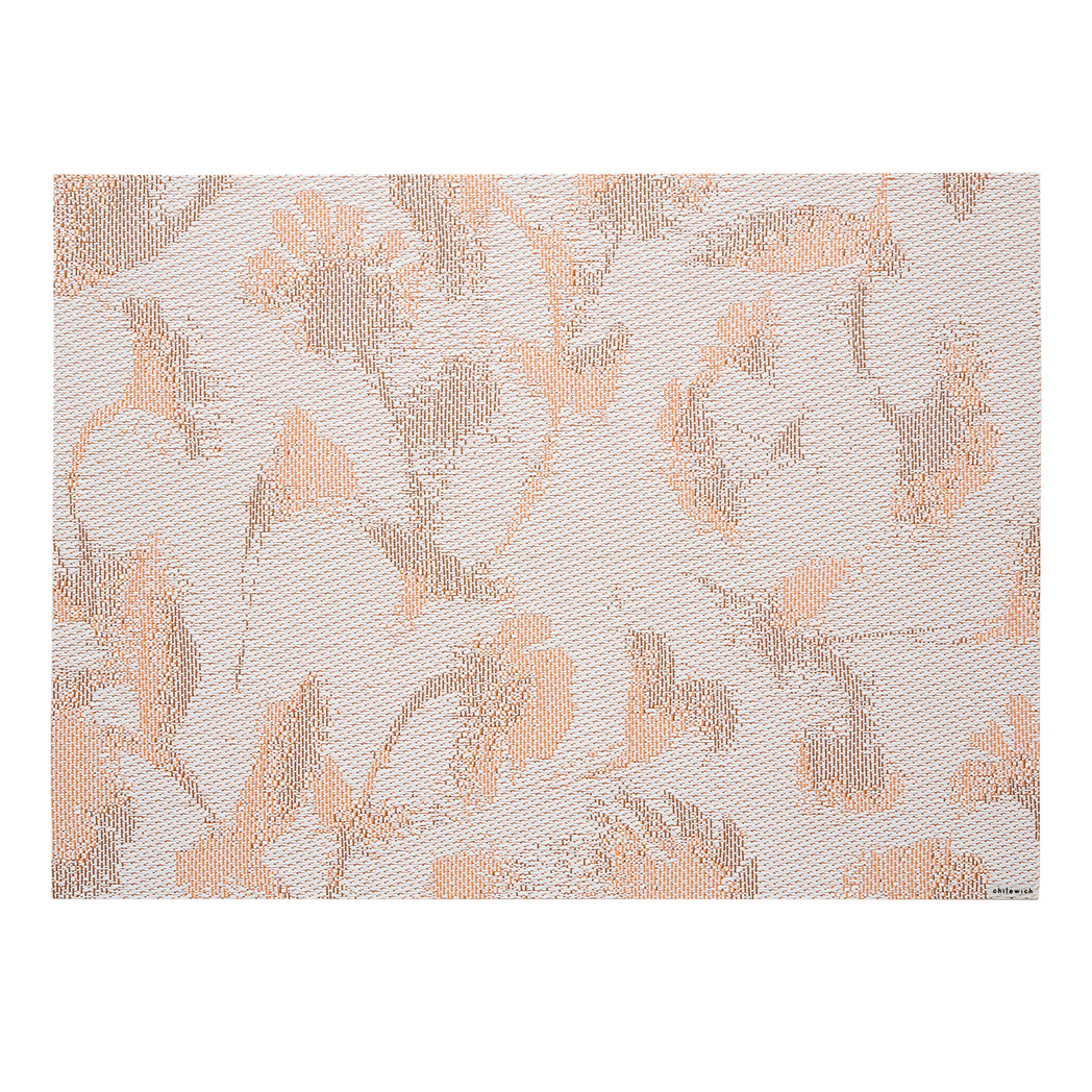 Rectangle Placemats in Light Neutral Beige Base with Light Orange and Midtone Brown Accents