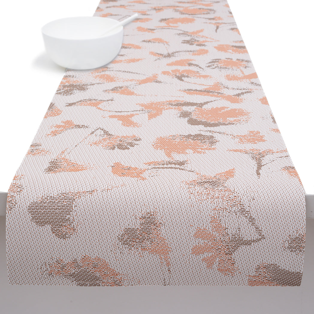 14'' x 72'' Table Runners in Light Neutral Beige Base with Light Orange and Midtone Brown Accents