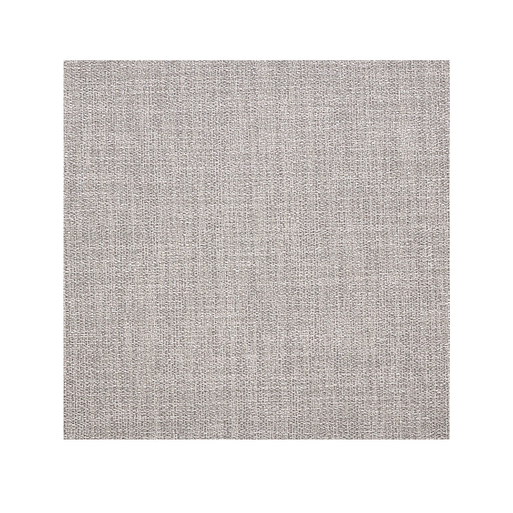 Moon Woven Floor Mat in Metallic Light Silver with White