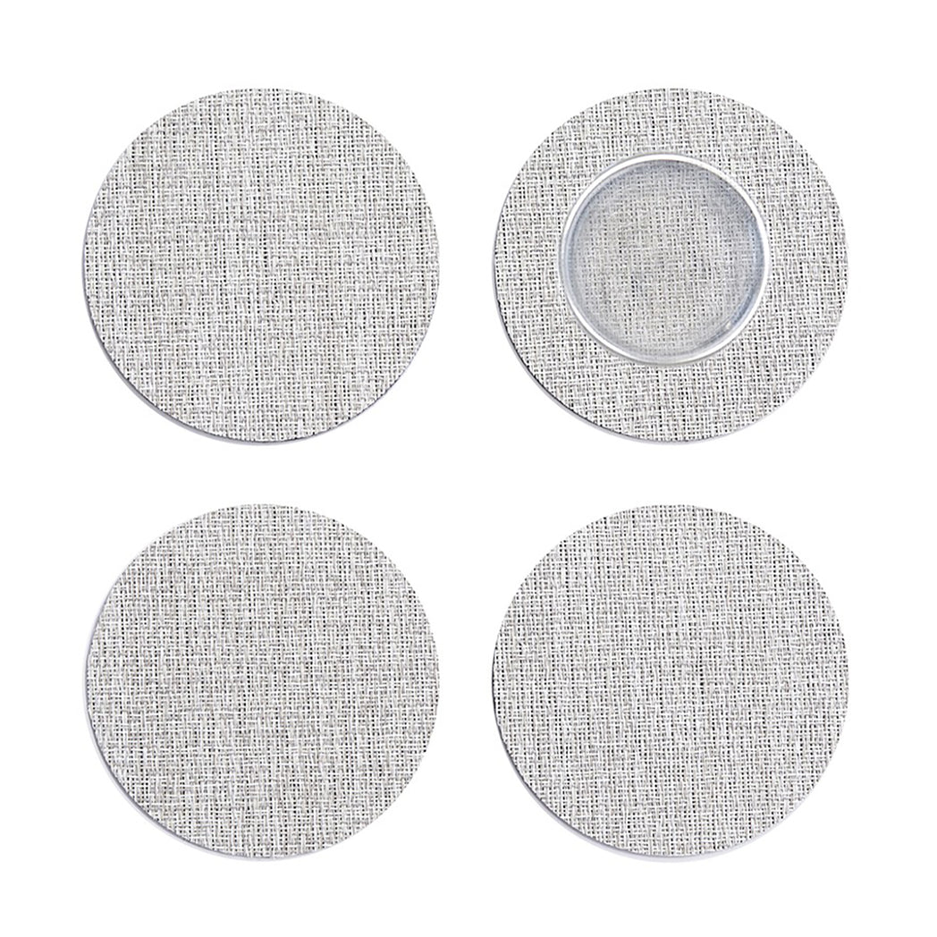 Set of 4 Coasters in Light Neutral Beige