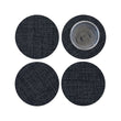 Set of 4 Coasters in Black with Metallic Dark Grey