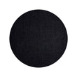 Round Woven Floor Mat in Black with Metallic Dark Grey