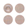 Set of 4 Coasters in Multicolor with Light Yellows, Light Blues, Light Greens and Midtone Pinks