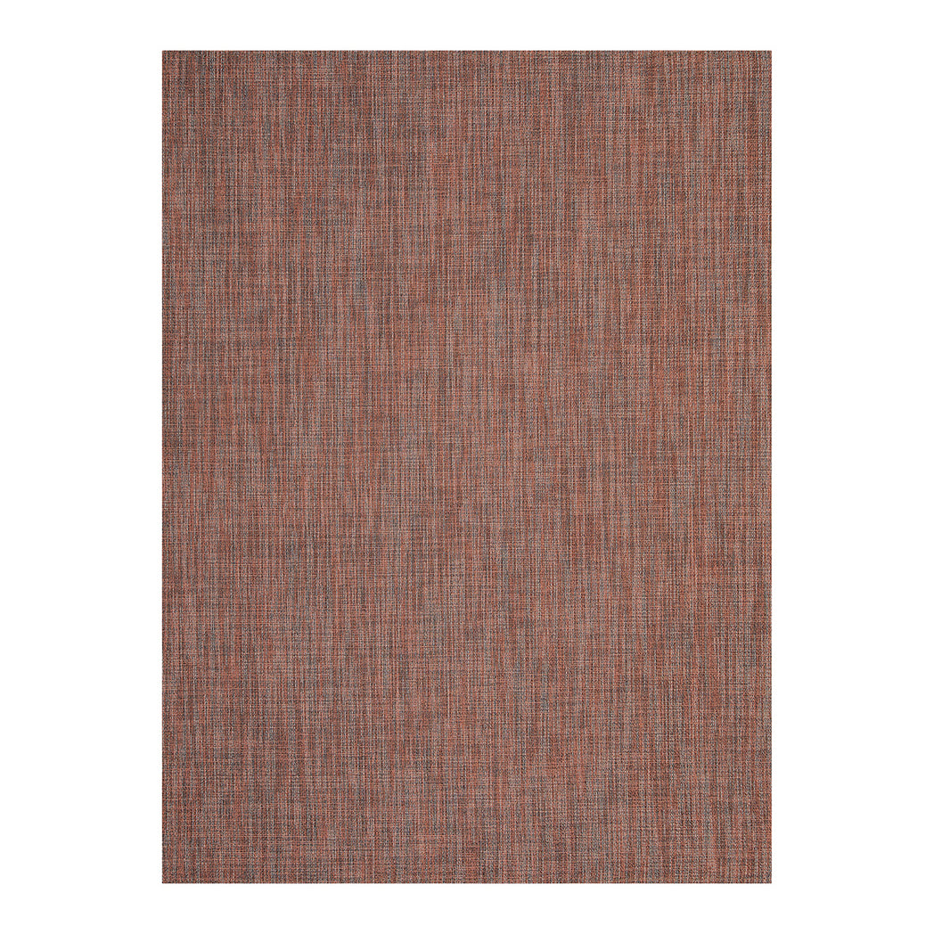 Rectangle Woven Floor Mat in Mix of Burnt Orange, Midtone Brown and Light Greige Accents