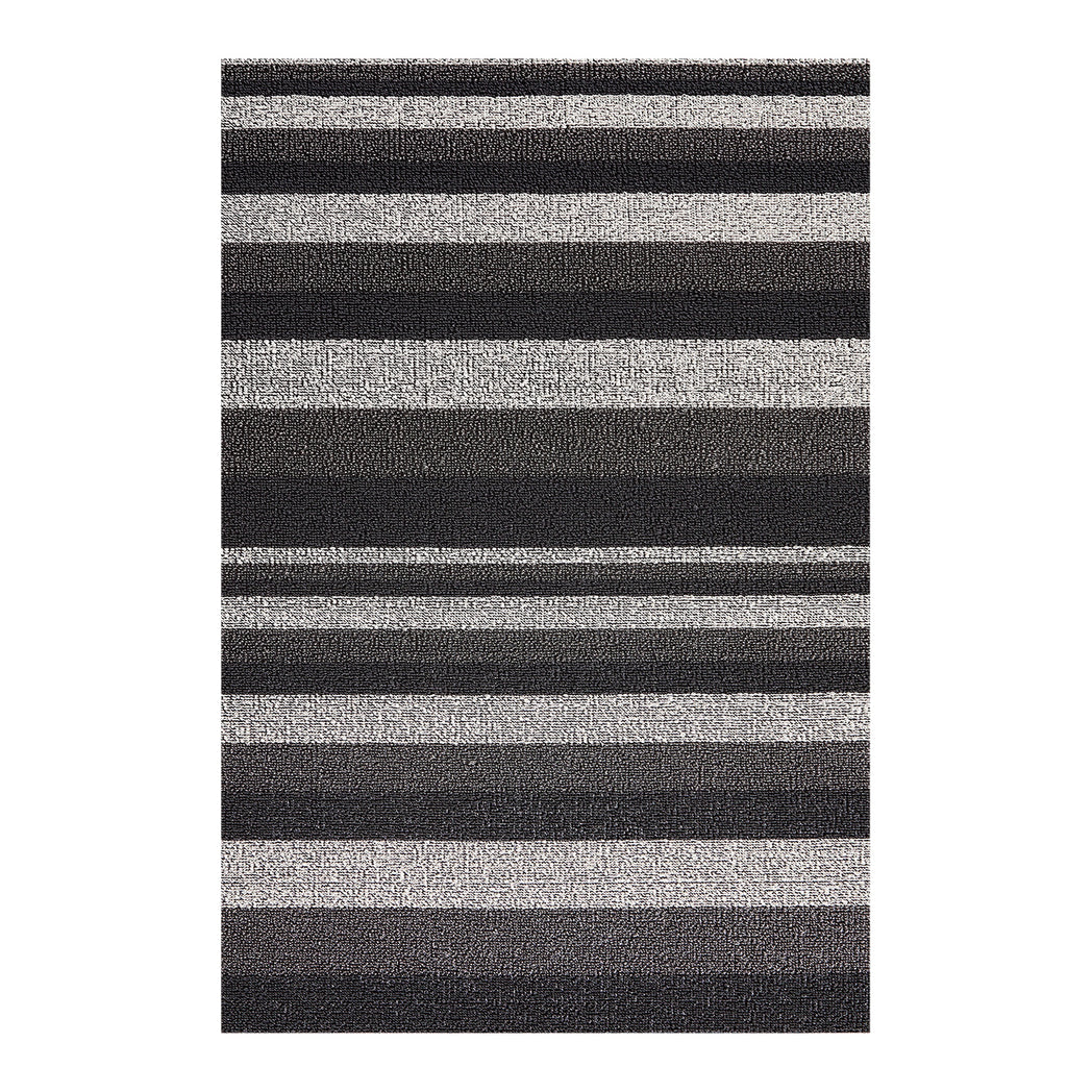 Rectangle Shag Mats in Mix of Cool Grey Tones and White