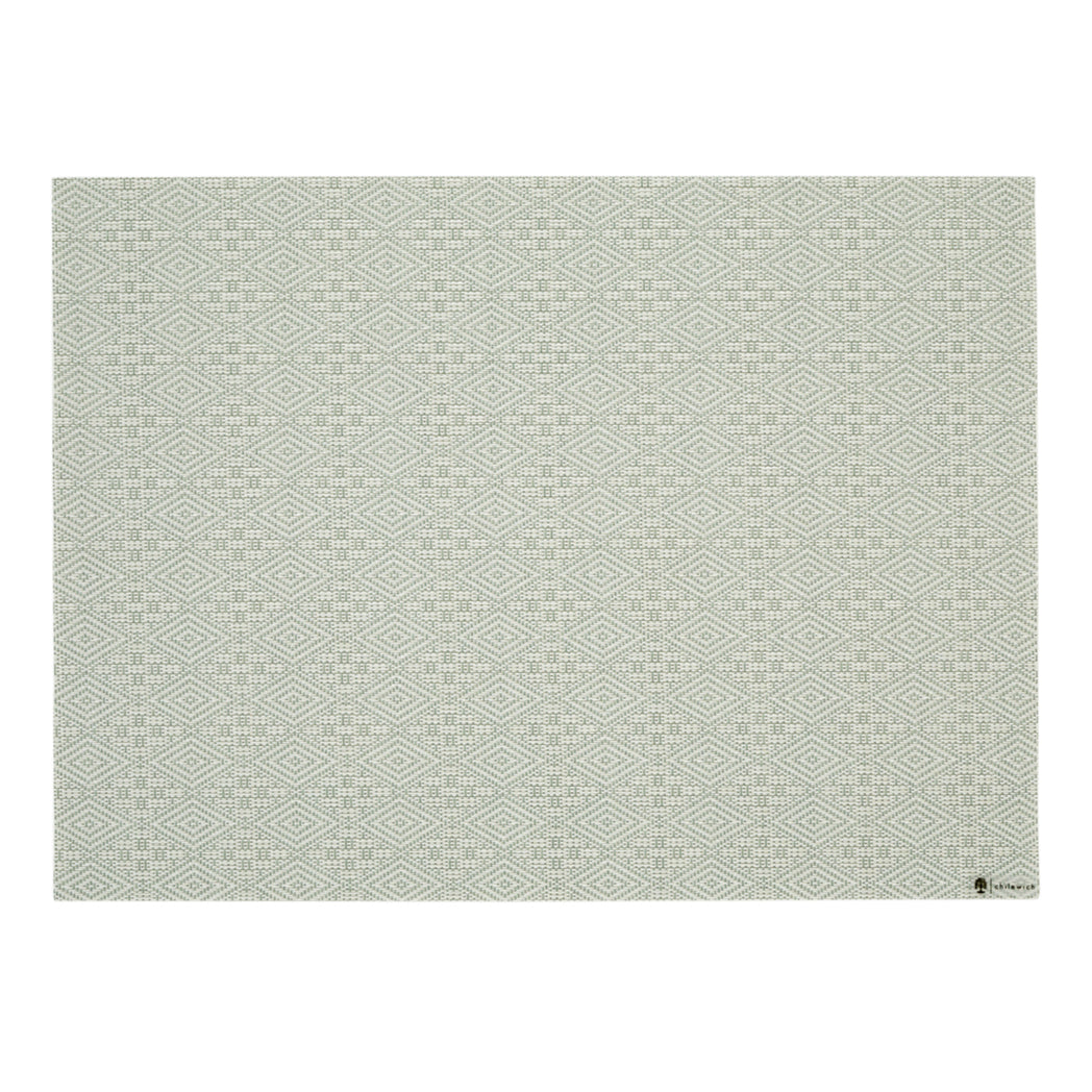 Rectangle Placemats in Muted Light Blue Green with White