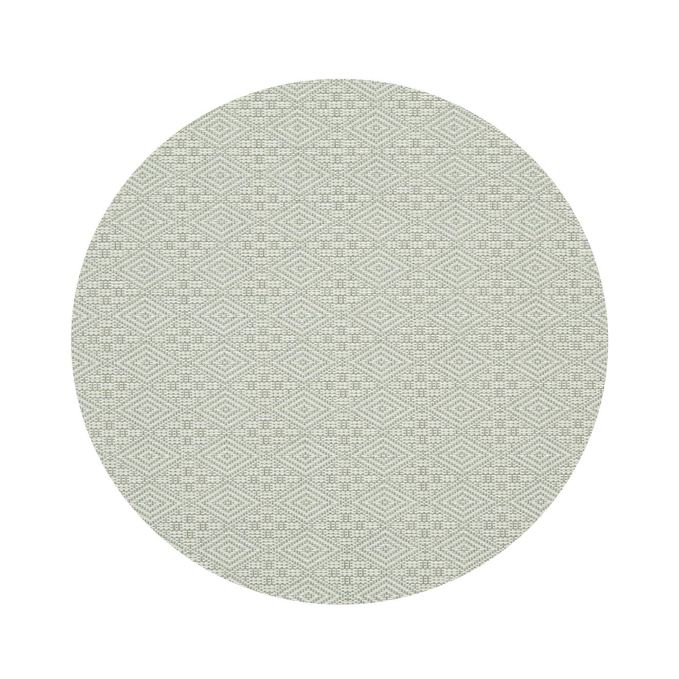 Round Placemats in Muted Light Blue Green with White