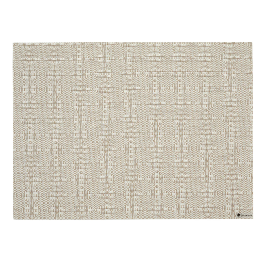 Rectangle Placemats in Light Neutral Beige with White