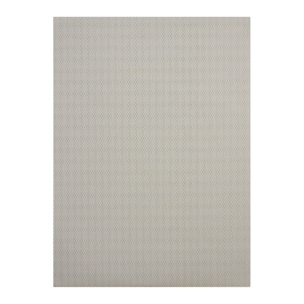 Flax Woven Floor Mat in Light Neutral Beige with White