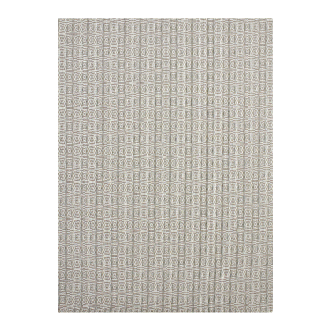 Flax Woven Floor Mat in Light Neutral Beige with White
