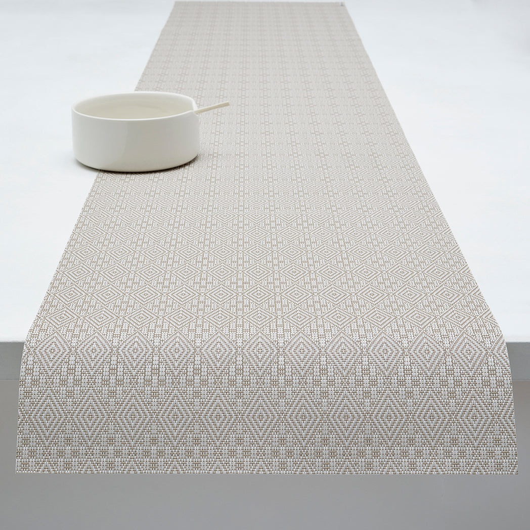 14'' x 72'' Table Runners in Light Neutral Beige with White