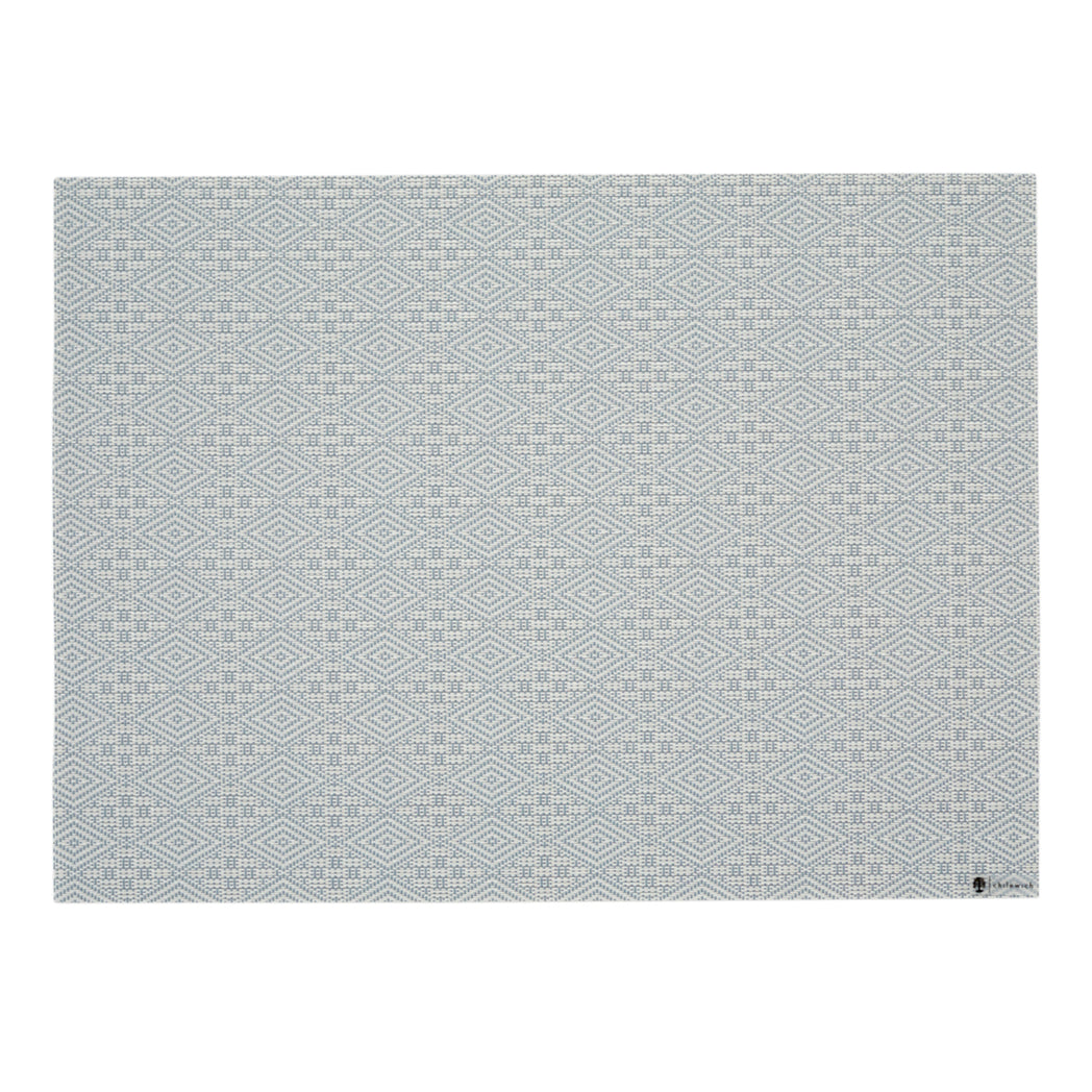 Rectangle Placemats in Muted Light Blue with White
