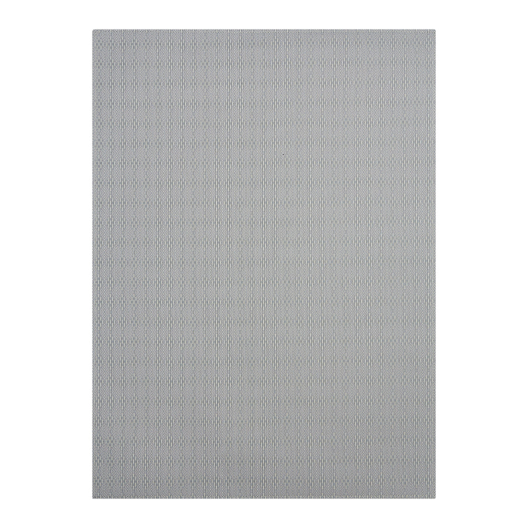 Sea Woven Floor Mat in Muted Light Blue with White