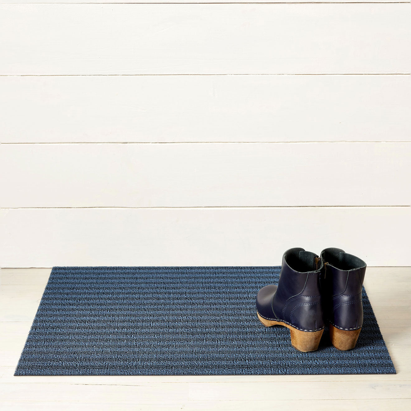 Breton Stripe Shag Mats - Blueberry Doormat