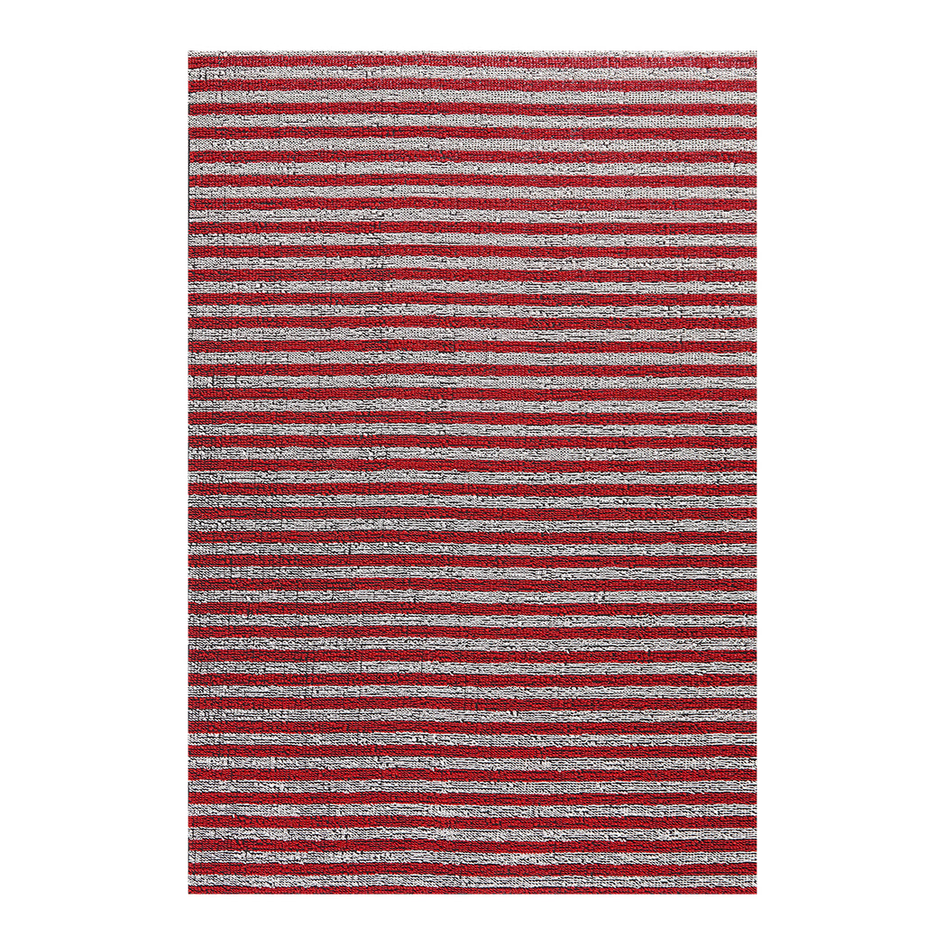 Rectangle Shag Mats in Mix of Red and White