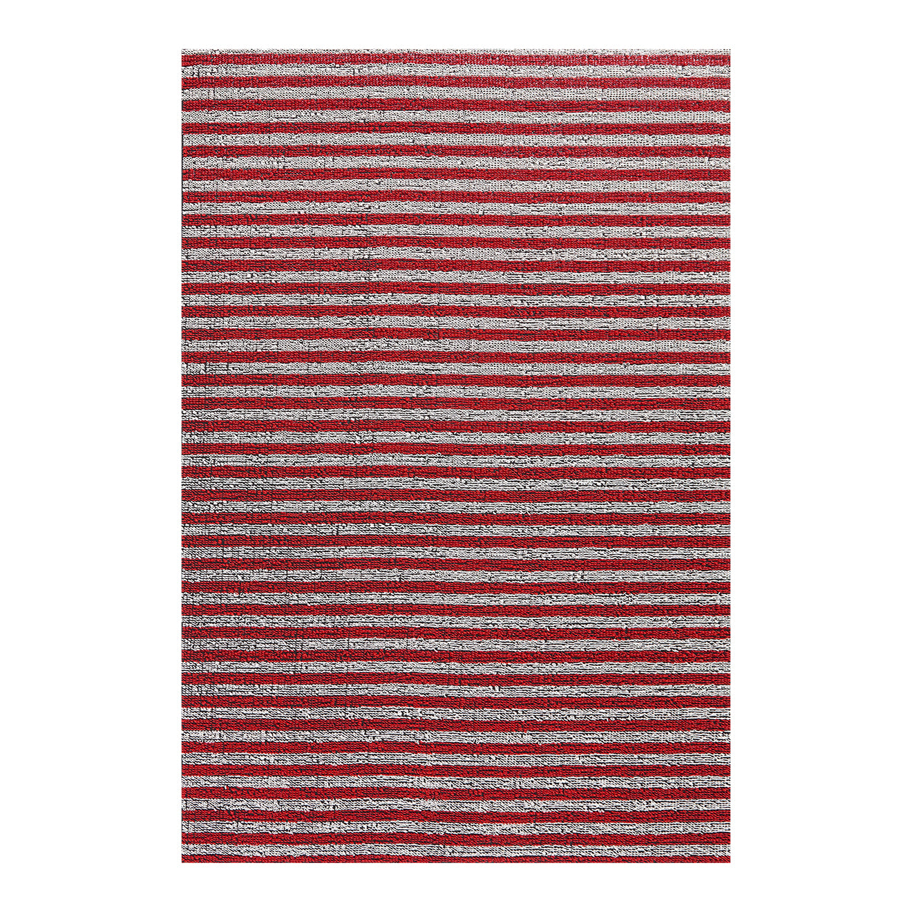 Rectangle Shag Mats in Mix of Red and White