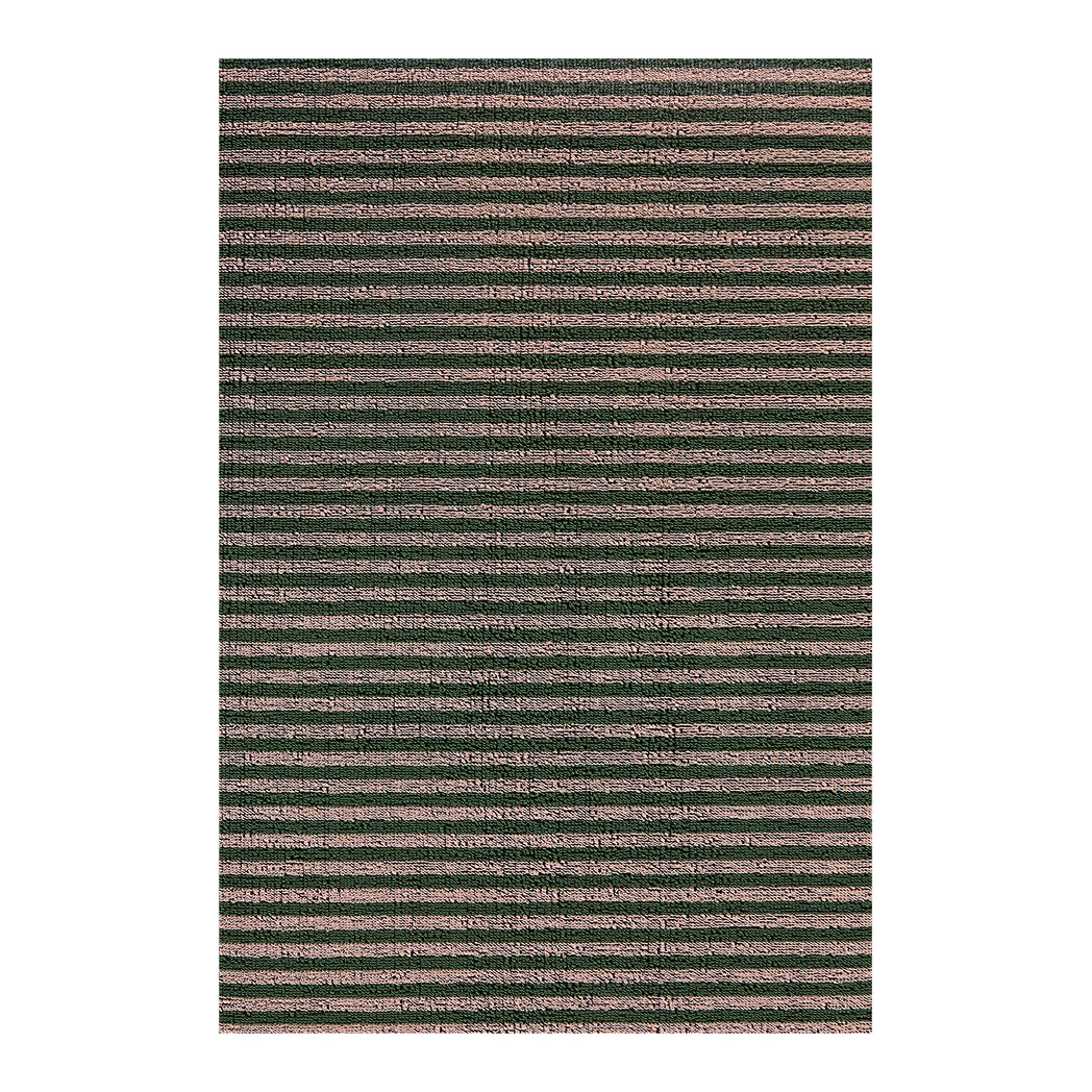 Rectangle Shag Mats in Mix of Light Pink and Midtone Green