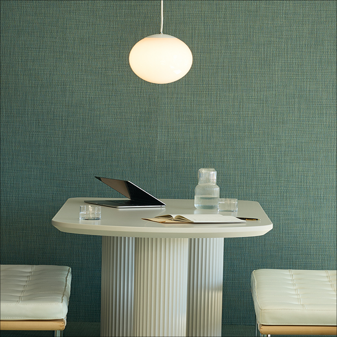 Basketweave Wall Textile Samples - Celadon