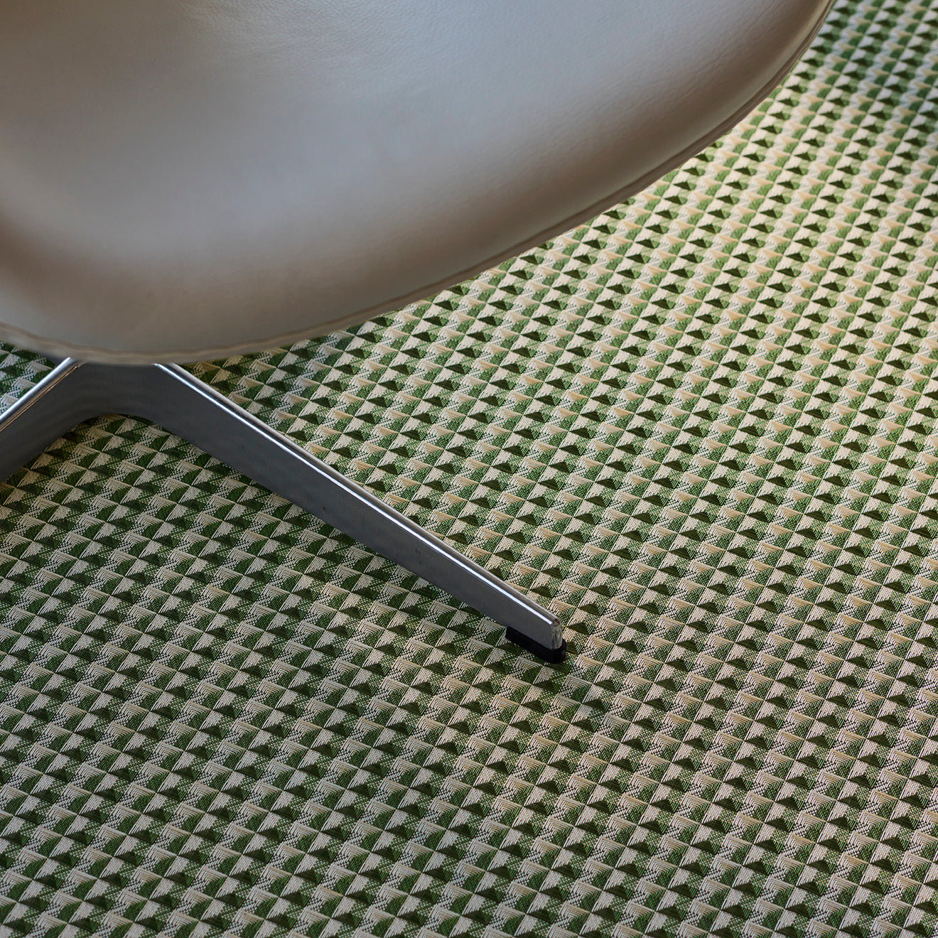 Chilewich woven floor mat in neutral woven terrastrand yarn, durable and stylish for modern living spaces.