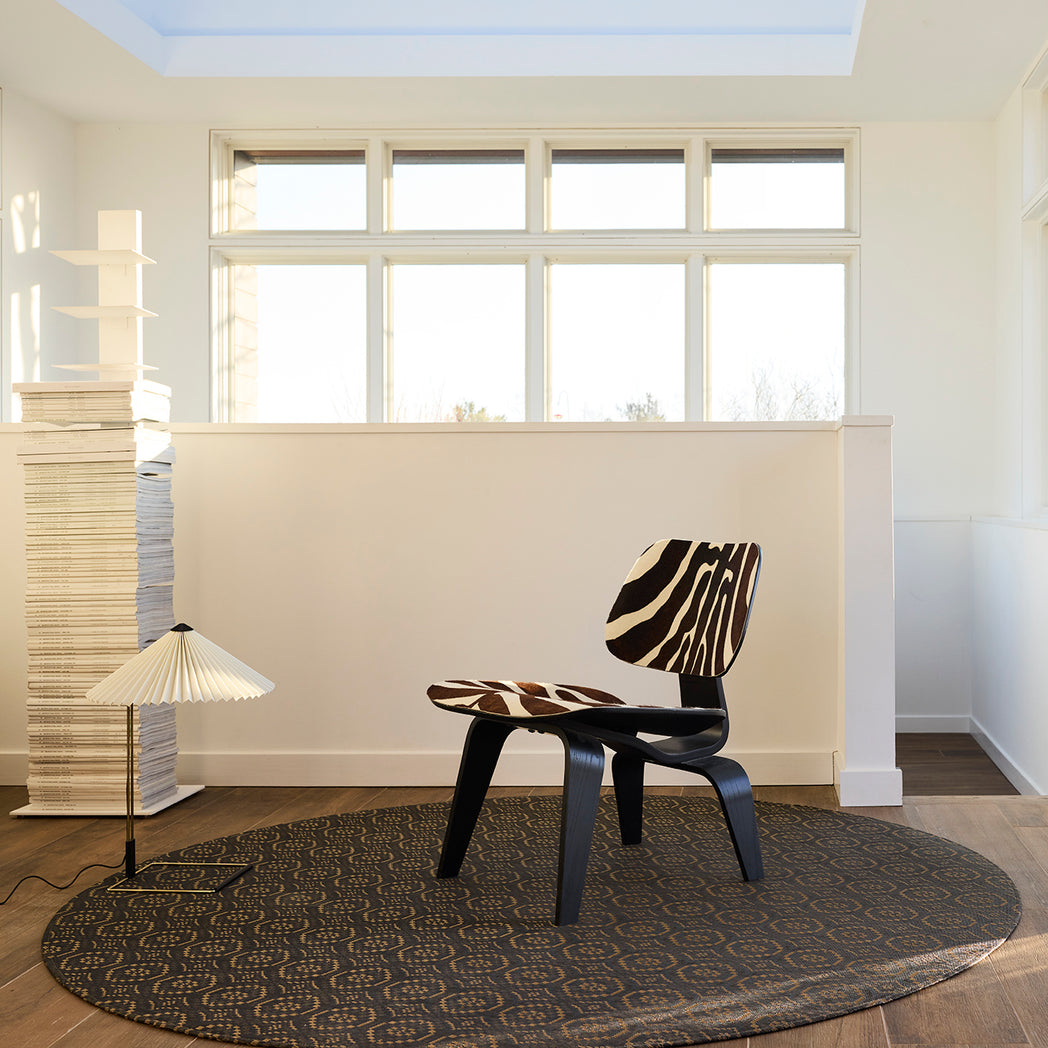 Chilewich woven floor mat in neutral woven terrastrand yarn, durable and stylish for modern living spaces.